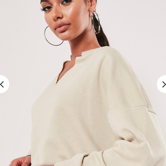 Missguided sweatshirt in cream colour - Picture 3 of 6